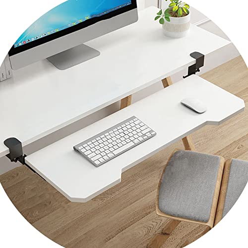 Verstellbare Tastaturablage aus Holz – ausziehbare Schreibtischschublade und Maus-Organizer – platzsparende Lösung unter dem Schreibtisch für Home Office & Gaming – erhältlich in Schwarz / Weiß Bild 1