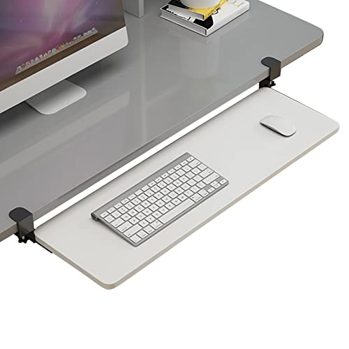 Verstellbare Untertisch-Tastaturablage & Maus-Plattform, stabile Klemmhalterung, höhenverstellbare Schreibtischverlängerung aus Holz, platzsparende ausziehbare Halterung für Home Office & Gaming Setup Bild 1