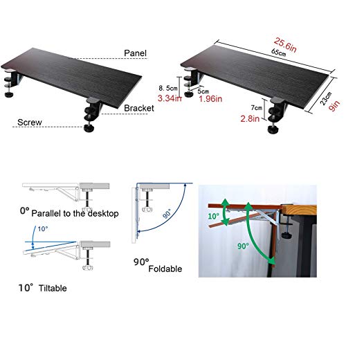 Ergonomische verstellbare Tastaturablage – Klemm-Schreibtischverlängerung für Maus und Tastatur, geneigtes Design für Komfort, perfekt für Heimbüro und Gaming, platzsparende Lösung Bild 6