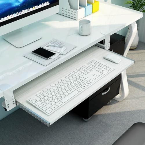 Ergonomische Ablage für Tastatur und Maus unter dem Schreibtisch – Verstellbares Schieberegal 75 x 30 cm, platzsparendes Design für Heimbüro, Gaming, Komfort und Produktivität Bild 2