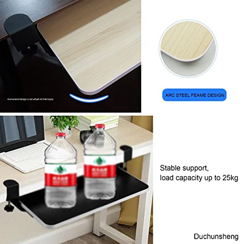 Ergonomische Ablage für Tastatur und Maus unter dem Schreibtisch, verstellbare ausziehbare Halterung, stabiles Holzdesign, kein Bohren, platzsparende Lösung für Home Office & Gaming Setup Bild 4