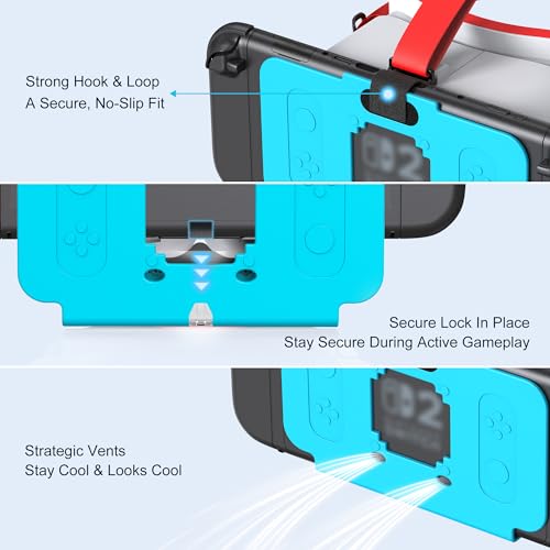 VR-Headset für Switch 2 2025, Switch 2 Virtual Boy VR-Brille mit verstellbaren HD-Gläsern und bequemen Kopfbändern mit breiter Polsterung, Labo VR Kit 3D-Brille für Switch 2 Zubehör, Weiß & Blau Bild 6