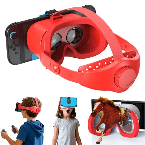 Verbessertes VR-Headset für Switch 2 2025, Switch 2 VR-Spielbrille mit verstellbaren HD-Gläsern und Kopfband mit Drehknopf, Virtual Boy, Labo VR für Switch 2 Zubehör, orange und blau Bild 1