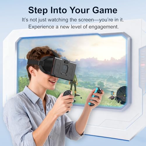 VR-Headset für Switch 2 2025, Switch 2 Virtual Boy VR-Brille mit verstellbaren HD-Gläsern und bequemen Kopfbändern mit breiter Polsterung, Labo VR Kit 3D-Brille für Switch 2 Zubehör, Schwarz Bild 4