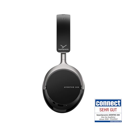 beyerdynamic AVENTHO 200 Wireless Over-Ear Kopfhörer mit aktiver Geräuschunterdrückung, 60 Stunden Akkulaufzeit, austauschbare Ohrpolster, Design in Schwarz - neues Update per App verfügbar Bild 2