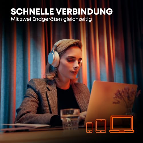 beyerdynamic AVENTHO 200 Wireless Over-Ear Kopfhörer mit aktiver Geräuschunterdrückung, 60 Stunden Akkulaufzeit, austauschbare Ohrpolster, Design in Schwarz - neues Update per App verfügbar Bild 5
