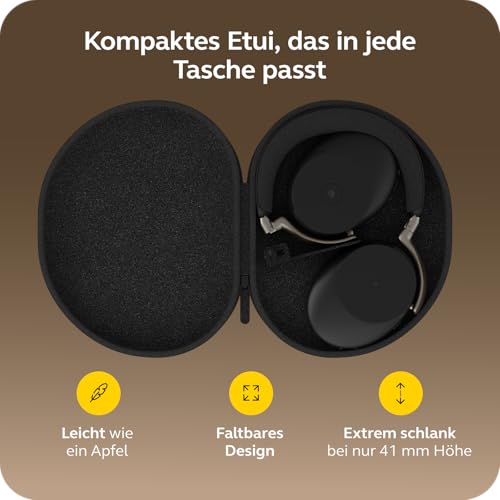 Jabra Evolve3 85 Over-Ear Bluetooth Headset kabellos mit Mikrofon für Büro, USB-A, KI-Sprachanruf, Adaptive Aktive Geräuschunterdrückung, 25h Akku, MS Teams Zertifiziert, Schwarz Bild 6