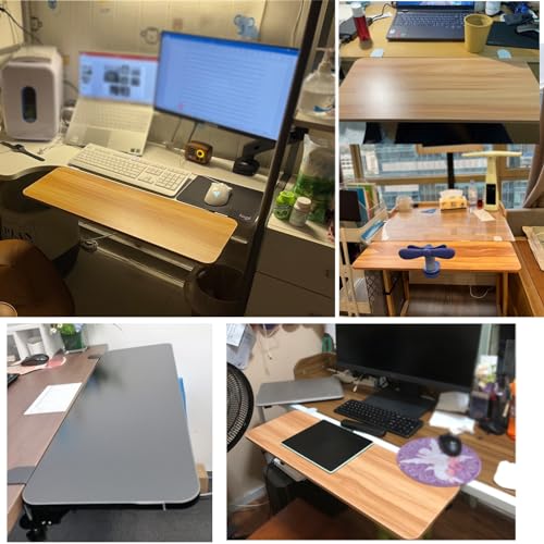 Ergonomische faltbare Schreibtisch-Tastaturablage um 90 ° – verstellbare Bürotastatur und Maus aus Holz, platzsparende Erweiterung für Arbeit und Gaming, Größen 55/65/75 x 25 cm Bild 5