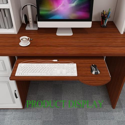 Ergonomische Tastaturablage für Schreibtisch, verstellbare Tastatur und Maus, 70 cm, Teakholzfarbe, Untertisch-Nizer für Heimbüro und Gaming-Setup Bild 5