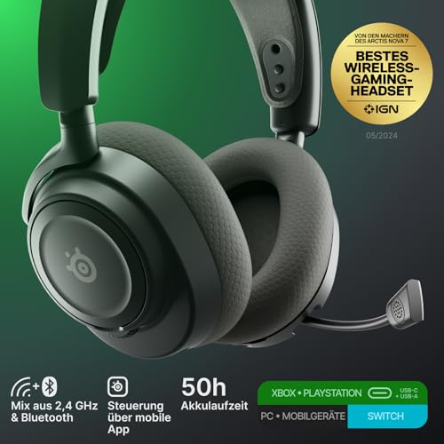 SteelSeries Arctis Nova 7X Wireless Gen 2 Xbox Headset - Gaming Headset Wireless - App-Steuerung - Über 50 Std. Akku & Schnellladefunktion - 2,4 GHz+ Bluetooth parallel - Für Xbox, PC & mehr - Schwarz Bild 2