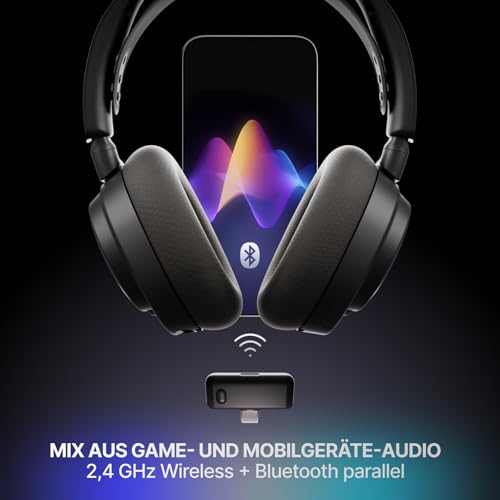 SteelSeries Arctis Nova 7 Wireless Gen 2 Multi-Plattform-Gaming-Headset - Echtzeit-App-Steuerung - Über 50 Std. Akkulaufzeit - 2,4 GHz/Bluetooth parallel möglich -PC, PS5, PS4, Switch 1/2, Mobilgeräte Bild 4