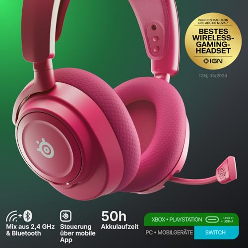 SteelSeries Arctis Nova 7X Wireless Gen 2 Xbox Gaming-Headset - Echtzeit-App-Steuerung - Über 50 Std. Akkulaufzeit - 2,4 GHz/Bluetooth parallel möglich - PC, PS5, PS4, Switch 1/2, Mobilgeräte Bild 2