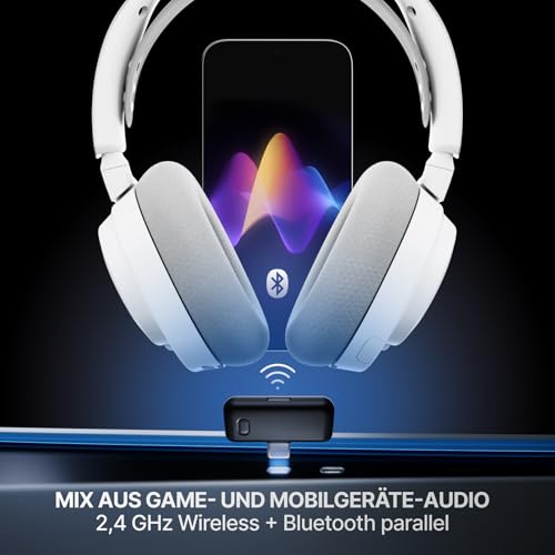 SteelSeries Arctis Nova 7 Wireless Gen 2 Multi-Plattform-Gaming-Headset - Echtzeit-App-Steuerung - Über 50 Std. Akkulaufzeit - 2,4 GHz/Bluetooth parallel möglich -PC, PS5, PS4, Switch 1/2, Mobilgeräte Bild 4