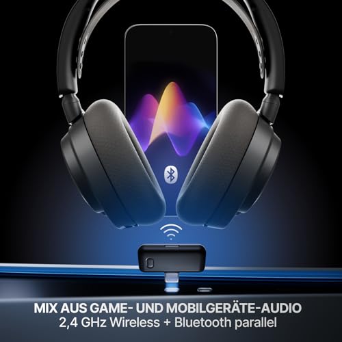 SteelSeries Arctis Nova 7P Wireless Gen 2 - PS5 Headset - Gaming Headset Wireless - App-Steuerung - Über 50 Std. Akku & Schnellladefunktion - 2,4 GHz + Bluetooth - Für PlayStation, PC & mehr - Schwarz Bild 4