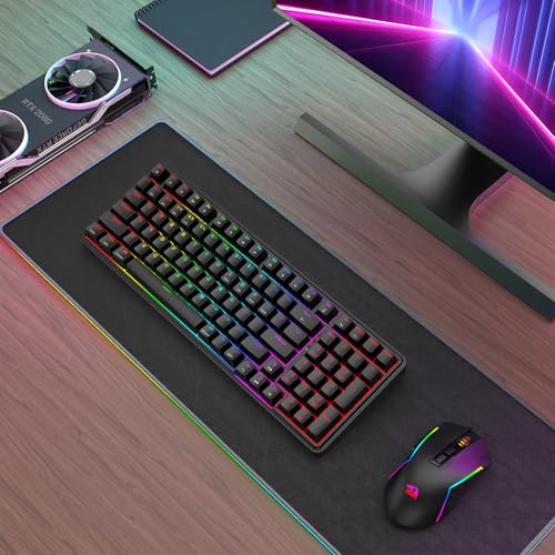 Redragon S162 3-Modus Wireless Gaming Tastatur & Maus-Kombination, 99 Tasten K744 RGB Gaming-Tastatur und 8000 DPI M693 Gaming-Maus-Bundle Bild 6