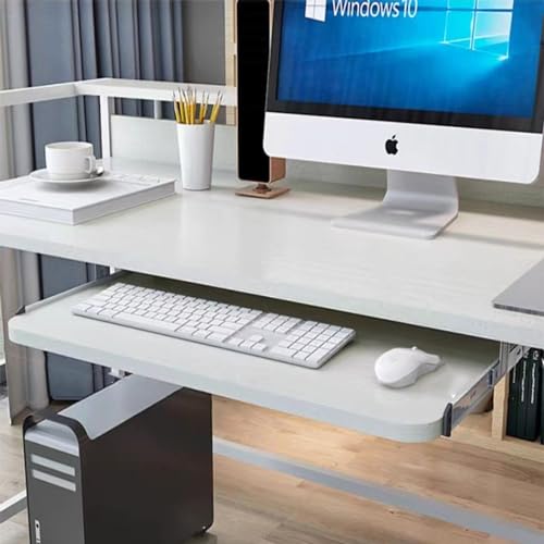 Tastaturablage mit Maus-Plattform, ausziehbare Schublade unter dem Schreibtisch, Computer-Tastatur, platzsparendes Design für Heimbüro oder Gaming-Setup Bild 1