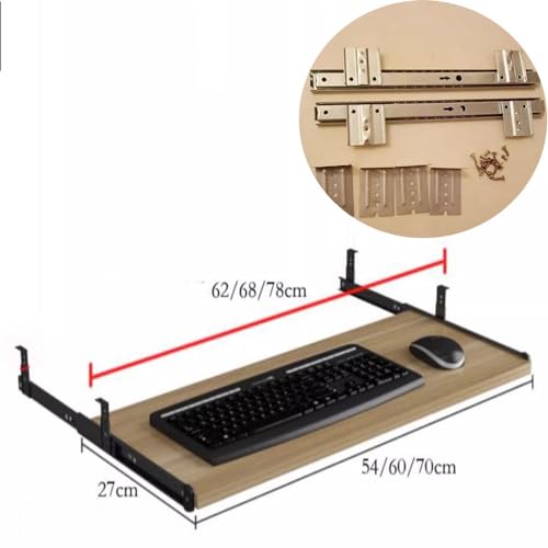 Tastaturablage mit Maus-Plattform, ausziehbare Schublade unter dem Schreibtisch, Computer-Tastatur, platzsparendes Design für Heimbüro oder Gaming-Setup Bild 2