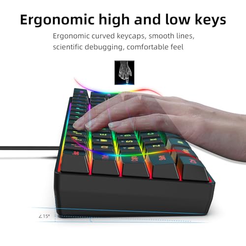 Asixxsix RGB Gaming Tastatur und Maus, Tastatur USB Wired RGB Backlighting Effekte Keycap Struktur Abs Doppelfarbinjektion, Ergonomisches Design Maus für Spiele und Arbeit (schwarzes Set) Bild 2