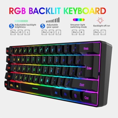 Asixxsix RGB Gaming Tastatur und Maus, Tastatur USB Wired RGB Backlighting Effekte Keycap Struktur Abs Doppelfarbinjektion, Ergonomisches Design Maus für Spiele und Arbeit (schwarzes Set) Bild 3