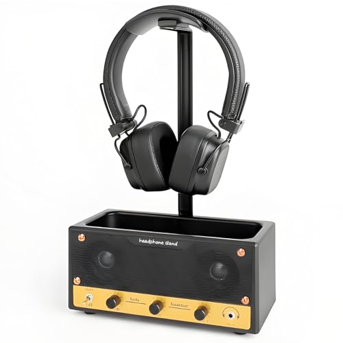 Headset-Ständer für Kopfhörer, Desktop-Halterung Gaming-Headset mit Kabel Organizer,Gebogener Kopfhörerständer,Halterung mit Ablagefach,für AirPods Max, Beats, Bose, Sennheiser, Sony, und mehr Bild 1
