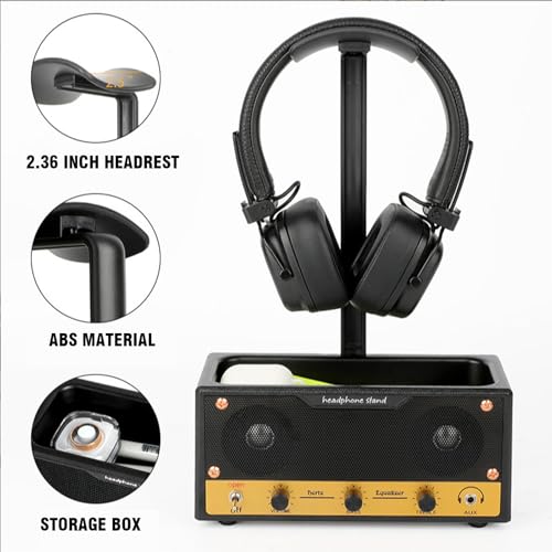 Headset-Ständer für Kopfhörer, Desktop-Halterung Gaming-Headset mit Kabel Organizer,Gebogener Kopfhörerständer,Halterung mit Ablagefach,für AirPods Max, Beats, Bose, Sennheiser, Sony, und mehr Bild 3
