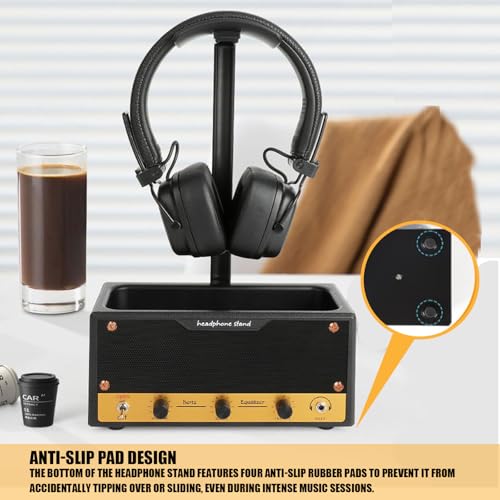 Headset-Ständer für Kopfhörer, Desktop-Halterung Gaming-Headset mit Kabel Organizer,Gebogener Kopfhörerständer,Halterung mit Ablagefach,für AirPods Max, Beats, Bose, Sennheiser, Sony, und mehr Bild 4