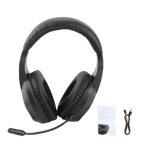 Drahtloses Gaming-Headset, Bluetooth-Kopfhörer Mit Mikrofon, 40-Mm-Treiber, LED-Beleuchtung, Bequeme Ohrmuscheln, Geringe Latenz Für E-Sport-Live-Streaming (Black+Wireless BT -Version) Bild 7