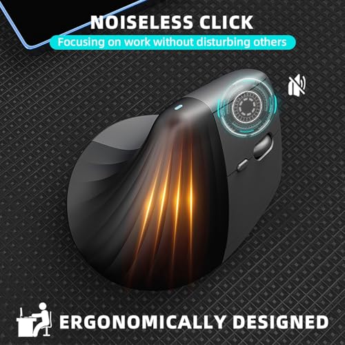 Jectse Wireless Ergonomische Maus, Bluetooth 2,4G Dual -Modus Vertikaler Maus 800/1200/1600 Einstellbarer DPI, Silent Gaming Maus für PC -Laptop für Fenster, Plug und Play Bild 4