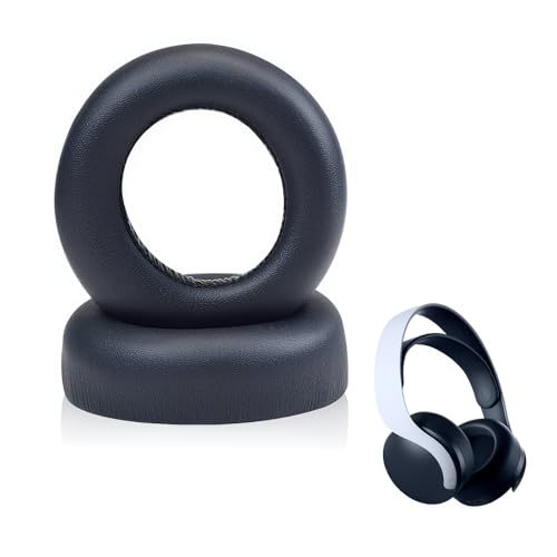 Ohrpolster Ersatz für Sony PS5 Pulse 3D Wireless Headset, Premium Protein PU Leder & Dichter Memory-Schaum, Geräuschisolierung & Komfort für PlayStation 5 Gaming, Schwarz Bild 1