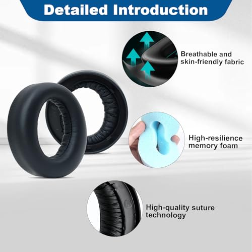 Ohrpolster Ersatz für Sony PS5 Pulse 3D Wireless Headset, Premium Protein PU Leder & Dichter Memory-Schaum, Geräuschisolierung & Komfort für PlayStation 5 Gaming, Schwarz Bild 4