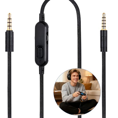 GEU Headset Kabel 2m für G433 G233 G Pro X, Geflochtenes Ersatz Audio Kabel 3,5mm Klinke mit Lautstärkeregler & Stummschaltung, Rauschfrei Langlebig für PC, PS5, Xbox, Switch Bild 7