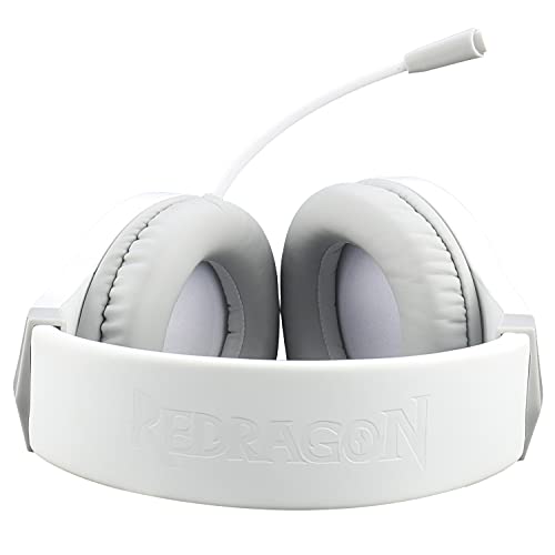 Redragon H260 Hylas Kabelgebundenes Gaming-Headset, 50 mm Treiber, Stereo Surround Sound, Geräuschunterdrückendes Mikrofon, Dynamische RGB-Hintergrundbeleuchtung, Over-Ear Kopfhörer für PC, Weiß Bild 5