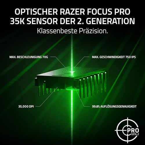 Razer Viper V3 Pro SE - Ultra leichte kabellose symmetrische E-Sport-Gaming-Maus - 54g - Focus Pro 35K Sensor - HyperSpeed - Optical Mouse Switches Gen-3 - bis 95 Std Akku-Laufzeit - PC/Mac | Schwarz Bild 3