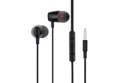 NK Kabelgebundene Kopfhörer mit 3,5 mm Klinke und Mikrofon - Leicht, 1,2 m, Steuerungstasten, Stereo Sound, Schwarz Bild 1