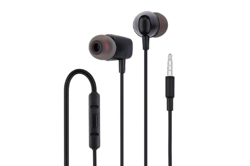 NK Kabelgebundene Kopfhörer mit 3,5 mm Klinke und Mikrofon - Leicht, 1,2 m, Steuerungstasten, Stereo Sound, Schwarz Bild 2
