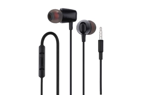NK Kabelgebundene Kopfhörer mit 3,5 mm Klinke und Mikrofon - Leicht, 1,2 m, Steuerungstasten, Stereo Sound, Schwarz Bild 3