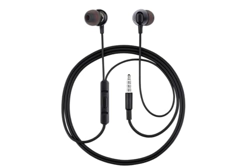 NK Kabelgebundene Kopfhörer mit 3,5 mm Klinke und Mikrofon - Leicht, 1,2 m, Steuerungstasten, Stereo Sound, Schwarz Bild 4