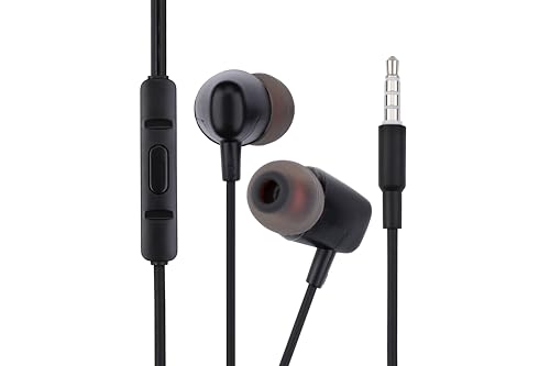 NK Kabelgebundene Kopfhörer mit 3,5 mm Klinke und Mikrofon - Leicht, 1,2 m, Steuerungstasten, Stereo Sound, Schwarz Bild 6