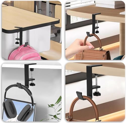 Kopfhörer Ständer,Headset Halterung & Taschenhalter für Schreibtisch,Gaming Headset Aufhänger,Büro und Studier,Einlagiger Haken Bild 4