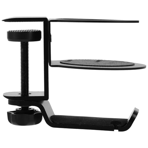 Cabilock Drehbarer Kopfhörerhalter und Becherhalter aus Silikon Platzsparende Headset Halterung für Schreibtisch mit Tischklemme Geeignet für Gaming Headsets und Becher bis Belastbar Bild 1