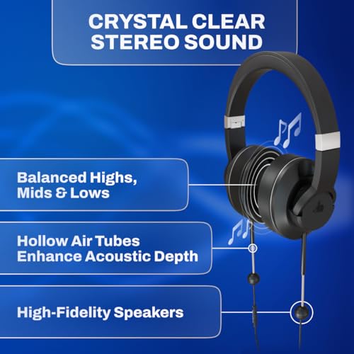 DefenderShield Over-Ear Air Tube Kopfhörer E M F Free - USB-C Wired Design für reduzierten drahtlosen Signalkontakt - Integriertes Mikrofon & Audiosteuerung - Faltbare Airtube Kopfhörer mit Reiseetui Bild 4