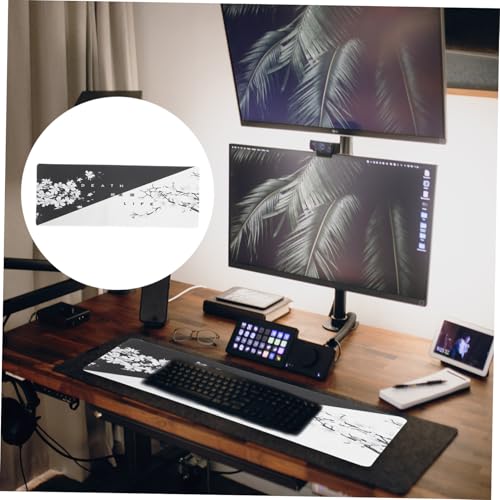 Großes Kirschblüten Gaming Mauspad rutschfest mit Genähter Kante Gummiunterseite für Büro und Computer Schreibtischunterlage Tastatur und Maus Pad Bild 3