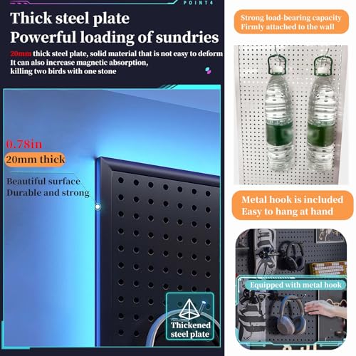 Pegboard Gaming Station Kit, Wandhalterung Game Controller Halter & Headset Ständer, Inklusive 10 Haken, Starke Tragfähigkeit, Geeignet für Gaming Zubehör Bild 4