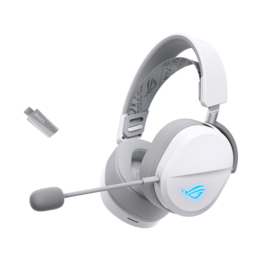 ASUS ROG Pelta Kabelloses Gaming-Headset mit abnehmbarem Mikrofon – Tri-Mode (BT, 2,4 GHz, USB-C) 50 mm Titanbeschichtete Treiber, 70 Stunden Akku, ergonomisch, leicht, für PC, PS5, PS4, Switch Bild 1