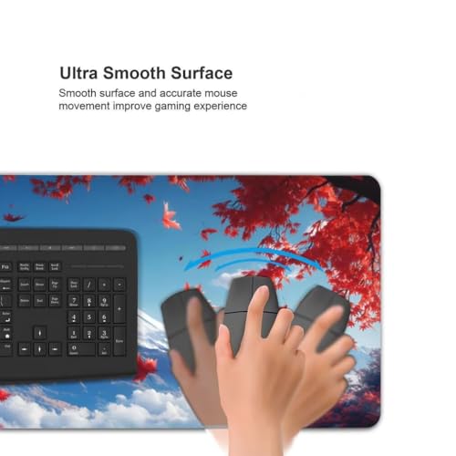 Mauspad XXL 1000x500mm, Fuji Mousepad XXL Mauspad Gaming Herabgefallene Blätter Mouse Pad mit Genähten Kanten, Rutschfest Schreibtisch Unterlage Groß Desk Mat für Tastatur und Maus PC Zubehör -MP634 Bild 6