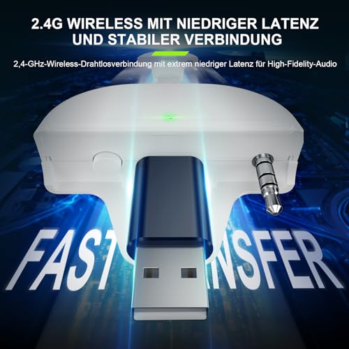 Fachixy FC400 Gaming Headset Wireless Für Xbox Series X|S|One, PC, PS5, PS4, Switch, 2.4GHz & Bluetooth 5.4 Headset Kabellos mit Mikrofon, Geringe Latenz Noise Cancelling, Faltbar, 50H Akkulaufzeit Bild 6