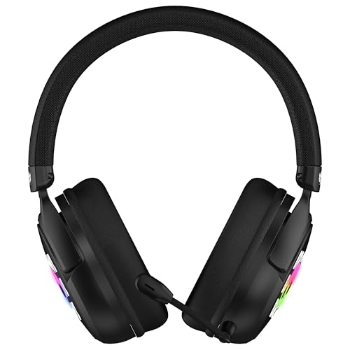 SUBSONIC - Brawl Stars Gaming-Headset, Kabellos, mit LED-Beleuchtung, Abnehmbarem Mikrofon, 40mm Treiber, RGB-Totenkopf-Design, Schwarz und Rot, für PC, Tablet, Smartphone Bild 2