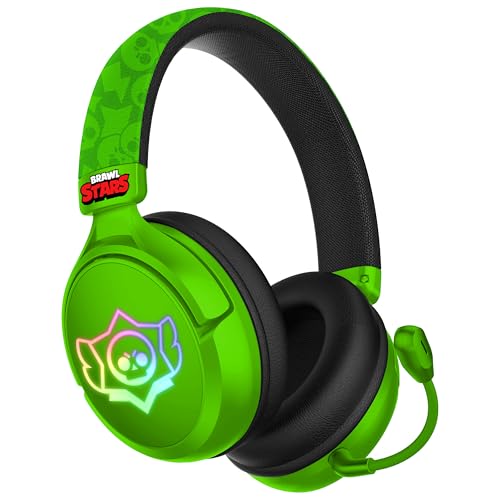 SUBSONIC Brawl Stars Gaming-Headset, Kabellos, RGB-LED-Beleuchtung, Abnehmbares Mikrofon, 40mm Treiber, Stereo/7.1, Schwarz und Rot, für Konsolen, PC, Tablet, Smartphone Bild 5