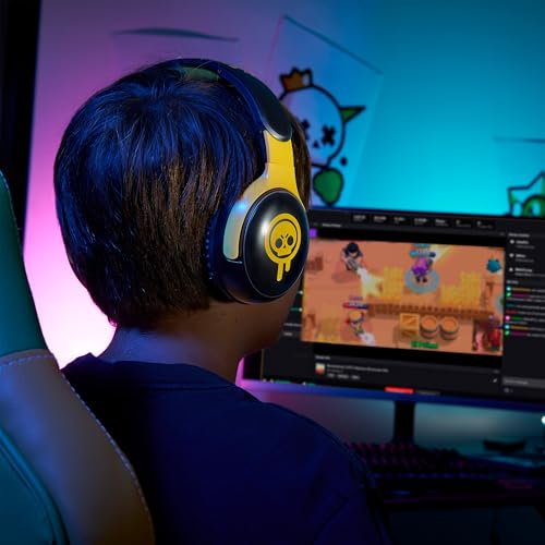 SUBSONIC - Brawl Stars Gaming-Headset mit Mikrofon, Schwarz und Rot, 40mm-Treiber, Stereoklang, Kompatibel mit Konsolen, PCs, Tablets und Smartphones, Offiziell Lizenziert Bild 2