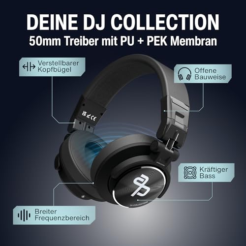 audio pirates - John DJ - Over-Ear Kopfhörer – Kopfhörer Klinkenstecker mit Case, DJ-Sound, 3m Kabel & 6,3 mm Adapter – PC-Kopfhörer, DJ-Kopfhörer – Klinkenstecker (1) Bild 3
